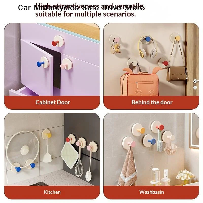 MCute Colorful Strong Suction Cup Hook No Punching Bathroom Kitchen Zpaxo