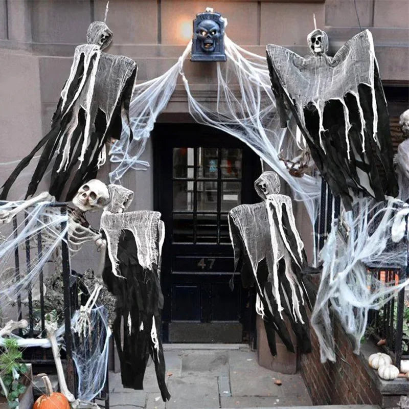 Weather-resistant Hanging Skeleton Ghost Outdoor Halloween Decor Zpaxo