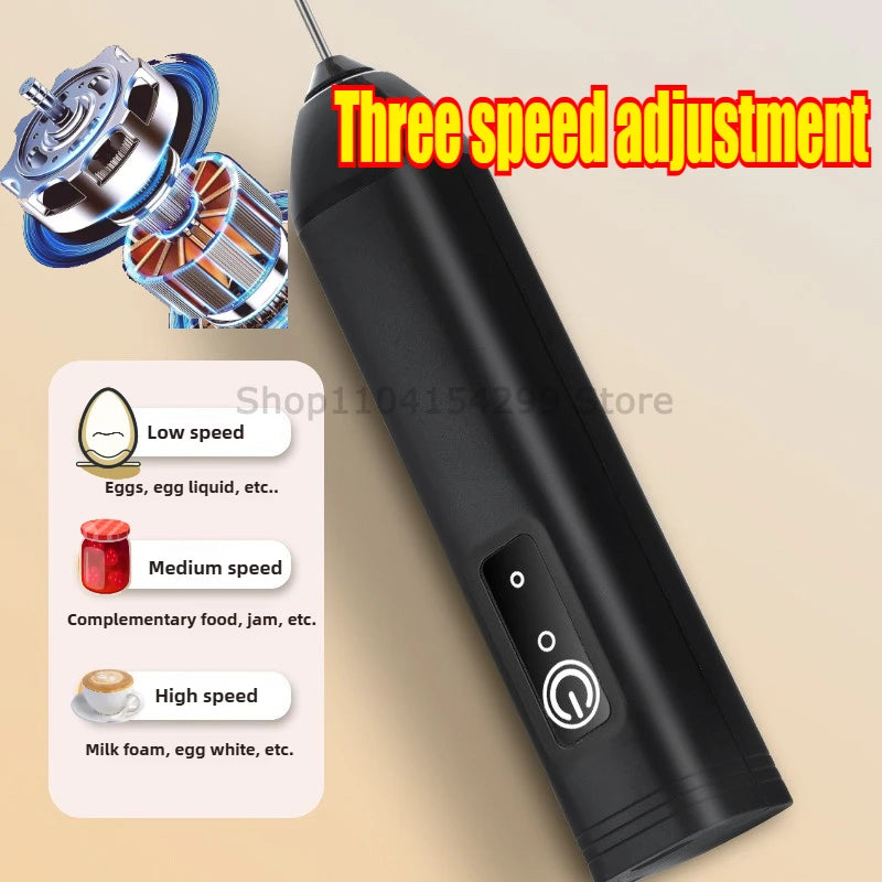 Wireless Milk Frothers Electric Handheld Blender Electrical Mini Coffee Maker Whisk Mixer with USB for Coffee Cappuccino Cream Zpaxo