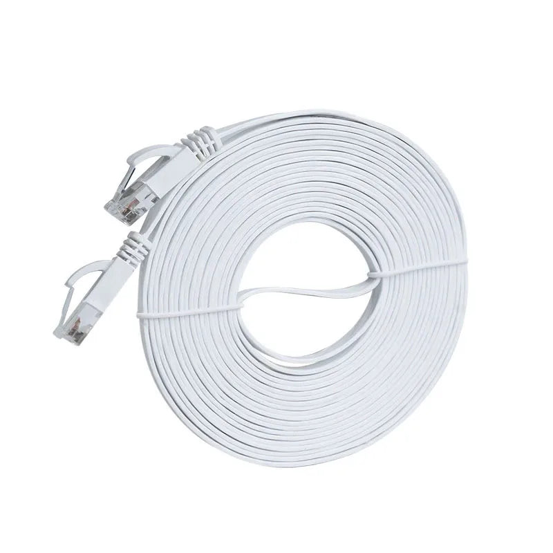Cable CAT6 Flat Ethernet RJ45 Patch LAN CAT 6 Oxygen Copper Gigabit Zpaxo White 1.5m