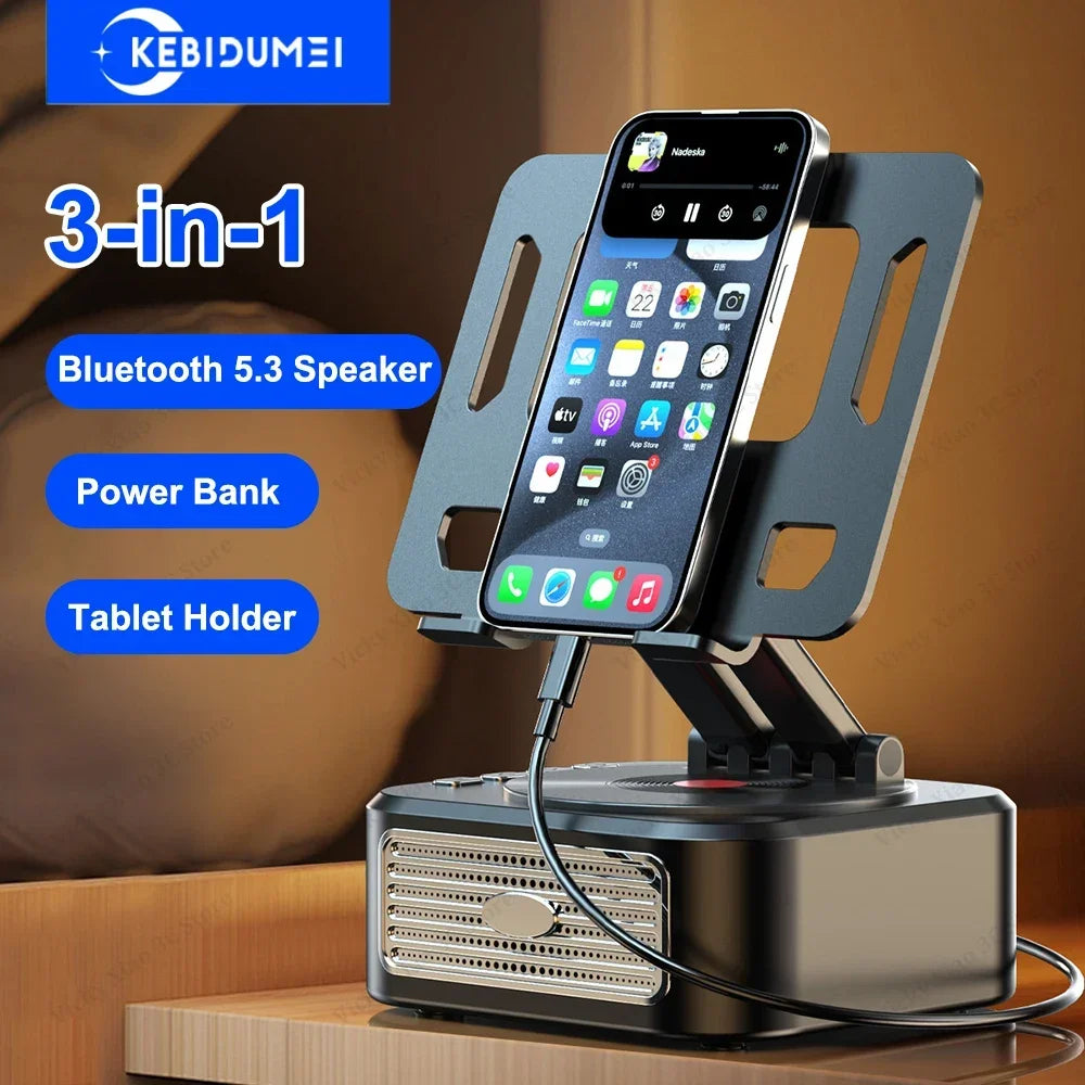 3-in-1 Bluetooth 5 3 Speaker Tablet Holder Foldable Wireless Support Zpaxo