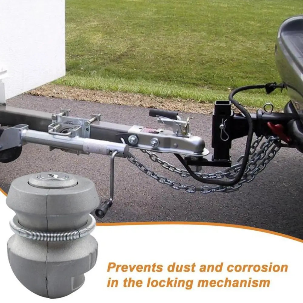 Zinc Alloy Anti-Theft Lock Dust Resistant Corrosion Resistant Ball Lock Silver Color Universal Fit Coupling Tow Outdoor Use Zpaxo