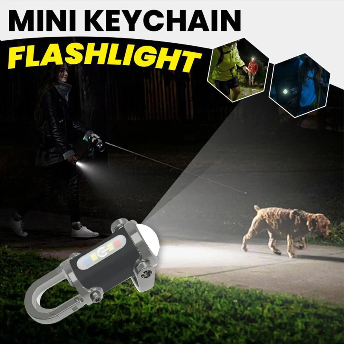 Rechargeable Keychain Flashlight Mini LED Torch Bright Portable Zpaxo