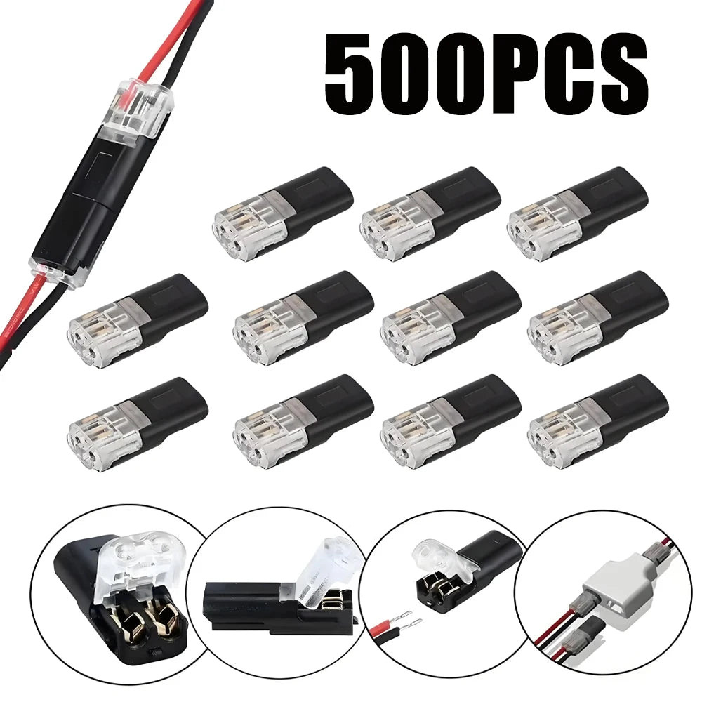 Waterproof Dual-wire LED Connectors Locking Plug-in Cable Low Voltage Zpaxo 50Bag