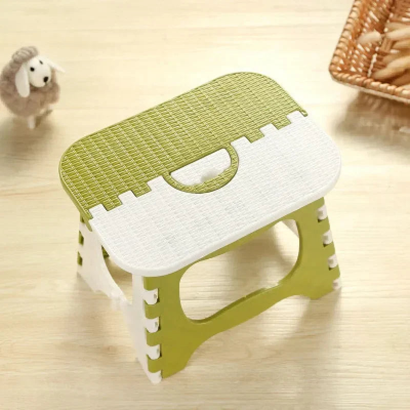 Plastic Folding Small Stool Portable Thickened Household Space-saving Zpaxo B