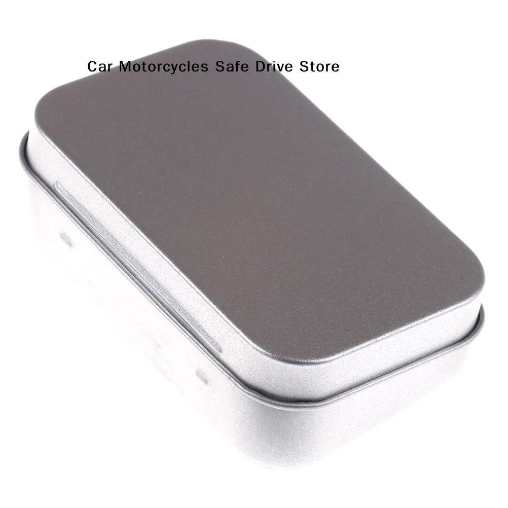 CMMetal Rectangular Empty Mini Tin Box Tinplate Push Candy Pill Cases Zpaxo