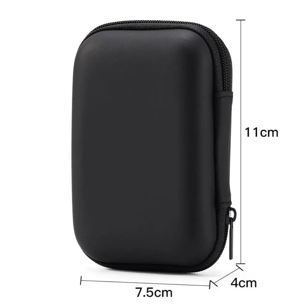 Portable PU Zipper Bag Hard Drive Protective Box HDD SSD USB Cable Zpaxo