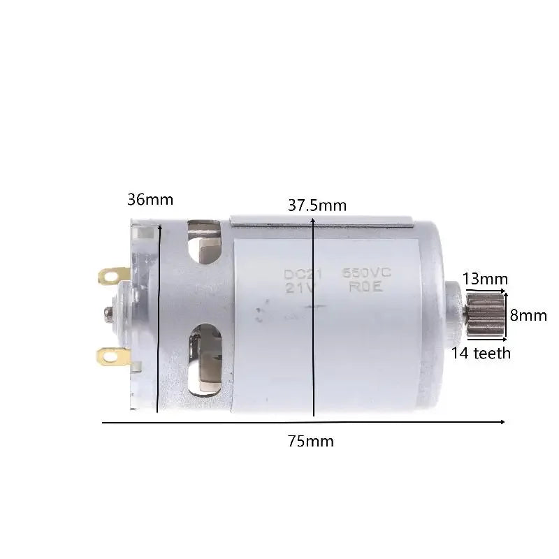 550 28000RPM Electric Saw Motor 21V 14 Teeth Gear Micro DC Mini Zpaxo