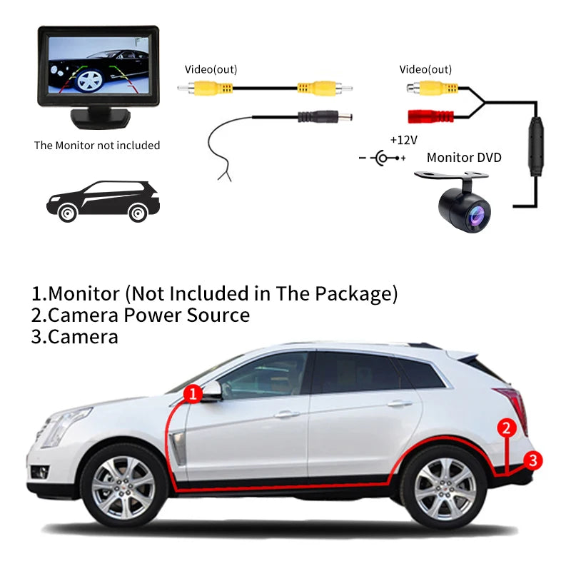 Hippcron Car Reverse Camera HD Night Vision Wide Angle Rear View Zpaxo