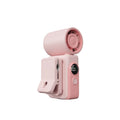Mini Clip-on Fan Handheld Pocket Rechargeable Digital Display Air Zpaxo Pink