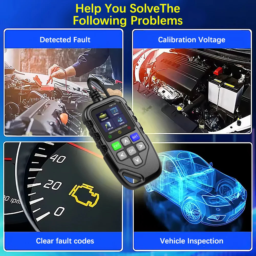 YM119 Car Auto Diagnostic Tool OBD2 Code Reader OBDII Scanner Work Zpaxo