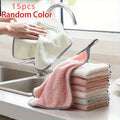 Thickened Towels Soft Absorbent Reusable Kitchen Bathroom Car Window Zpaxo 15pcs random color