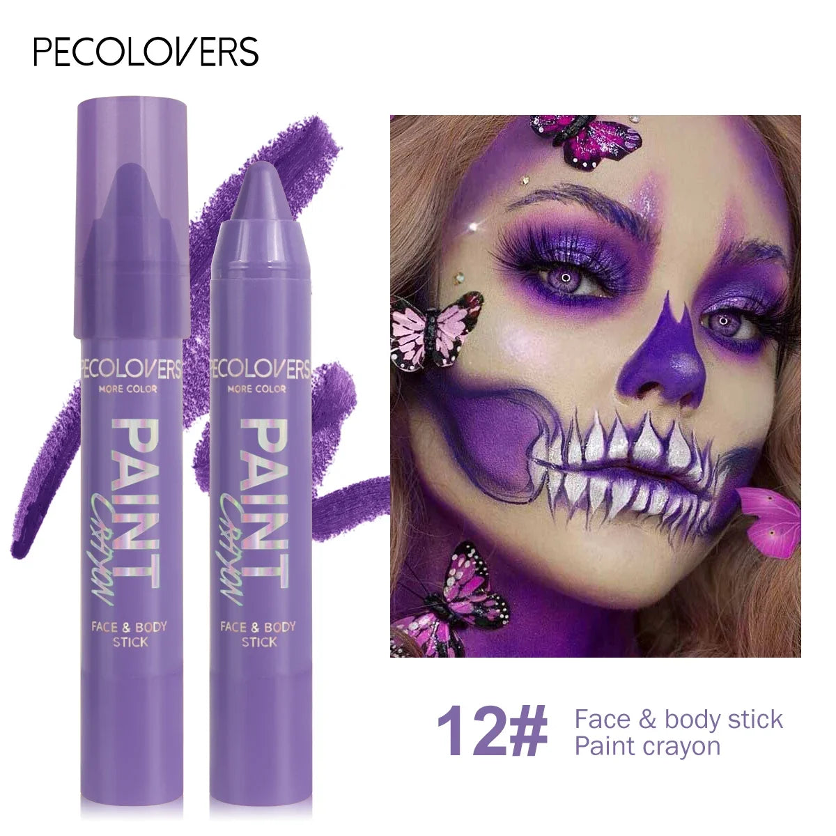 Face & Body Paint Sticks Body Paint Glow in The Dark Under UV Lights Face Painting Crayon Sticks Party Halloween Makeup Zpaxo 12