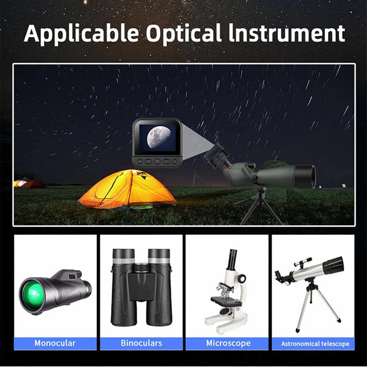 Wifi Telescope Eyepiece Camera 64MP 4K Digital Electronic Screen Zpaxo