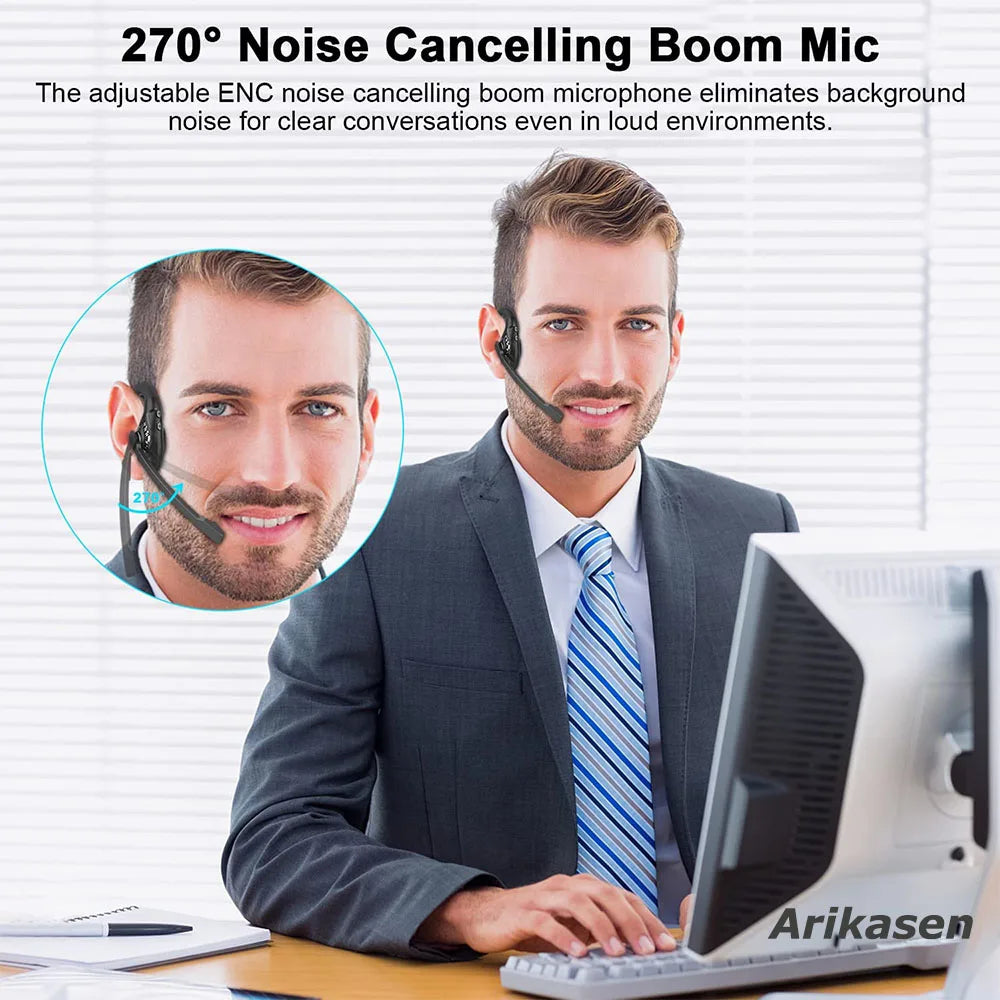 Bluetooth Headsets Microphone Open Ear Headphones Wireless Noise Zpaxo