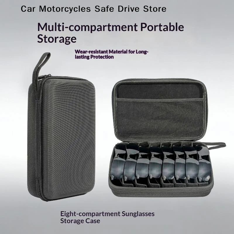 CM4 5 6 7 8 Compartments Adjustable Glasses Organizer Portable Black Zpaxo