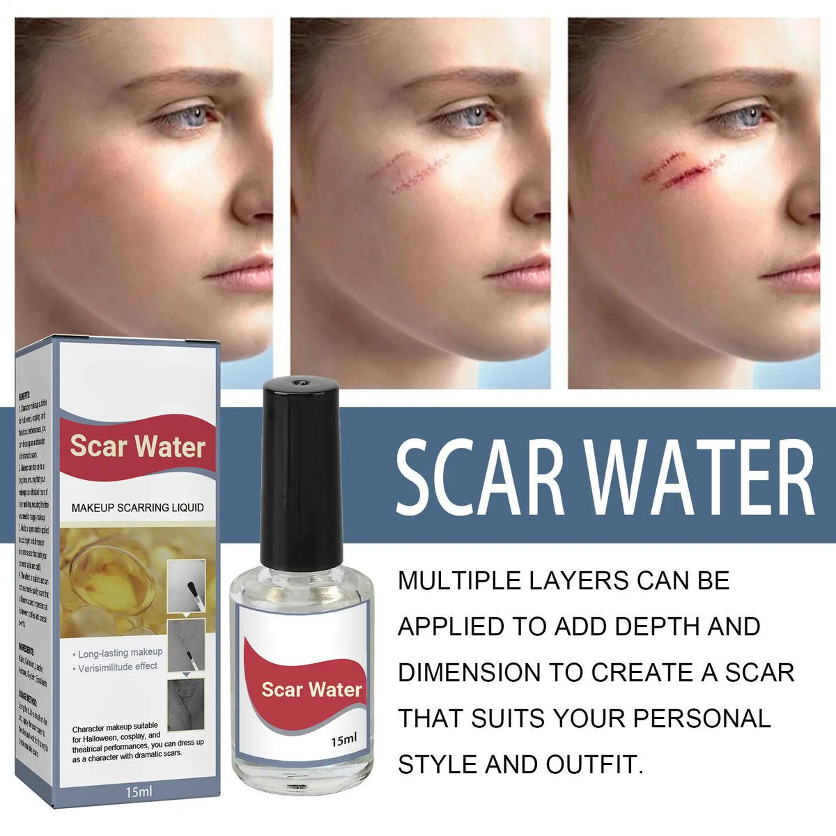 Scarring Liquid Scar Maker Realistic Brush Halloween Costume Party Zpaxo