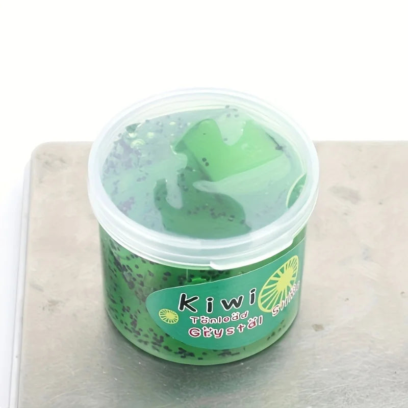 Crystal Mud Slime Fruit Coconut Soft Ceramic Chip Slice Decompressing Zpaxo green