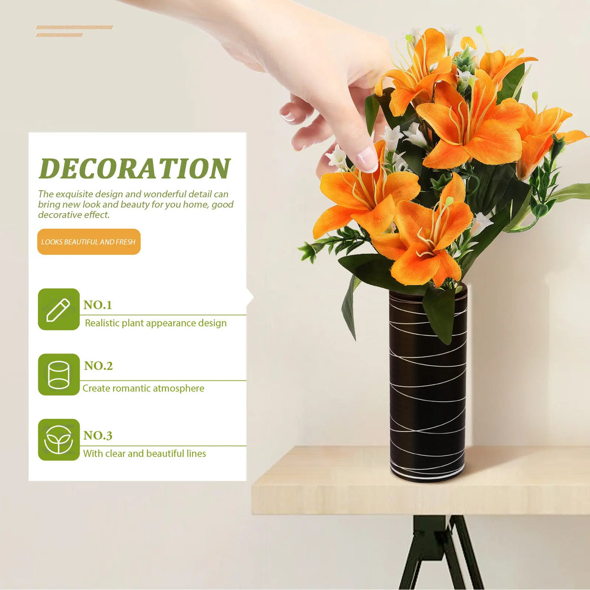 Tall Artificial Indoor Decoration Flower Fake Arrangements Floral Zpaxo