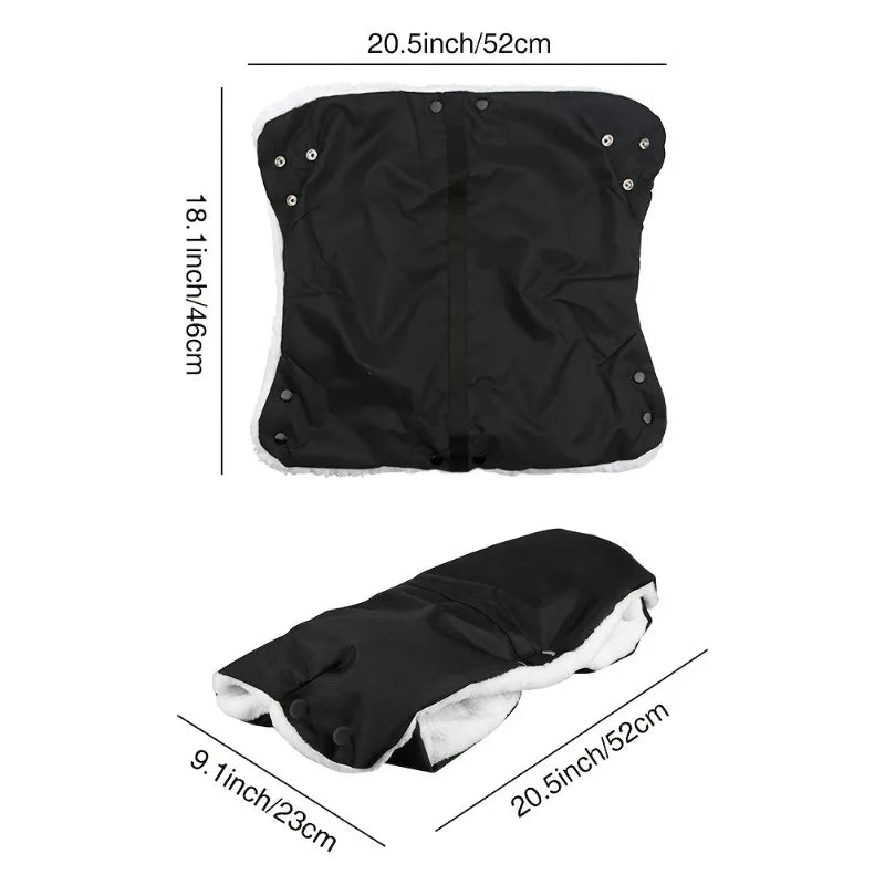 Stay-toasty Stroller Gloves Windproof Plush-lined Easy Clip-on Design Zpaxo