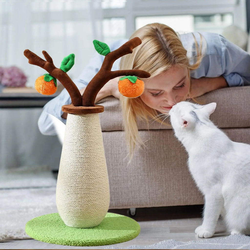 Cat Scratcher Anti-slip Plush Base Interactive Board Scratch Post Zpaxo