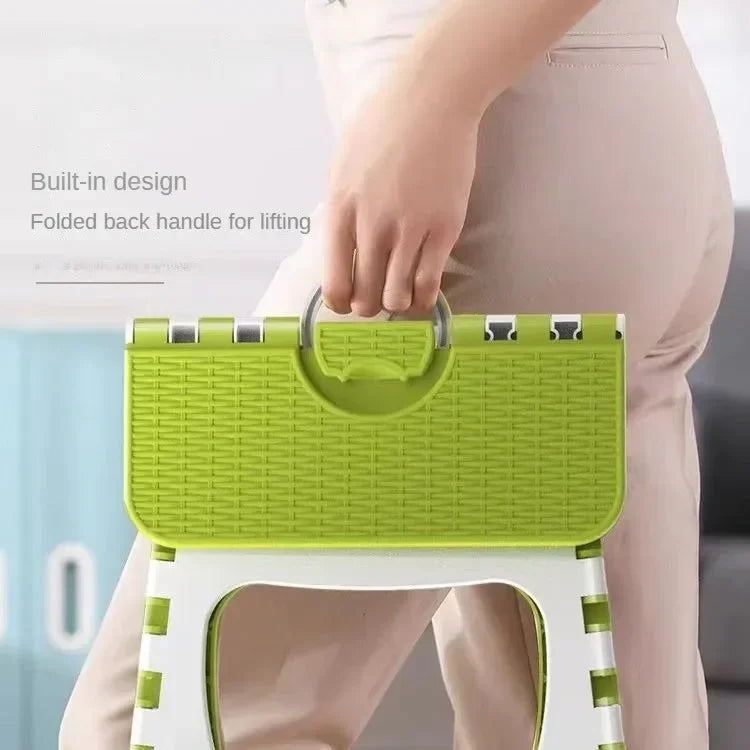 Plastic Folding Small Stool Portable Thickened Household Space-saving Zpaxo