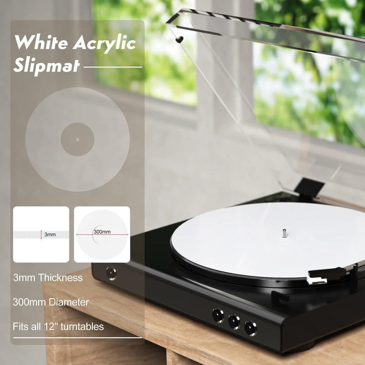 Turntable Mat Reduce Static Dust Noise Replacement Acrylic Record Zpaxo