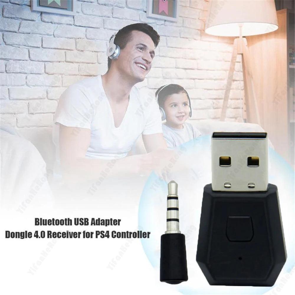 Wireless USB Dongle Bluetooth-Compatible Transmiter Adapter For PS4 Gamepad Game Controller Console Headphone Receiver With MIC Zpaxo
