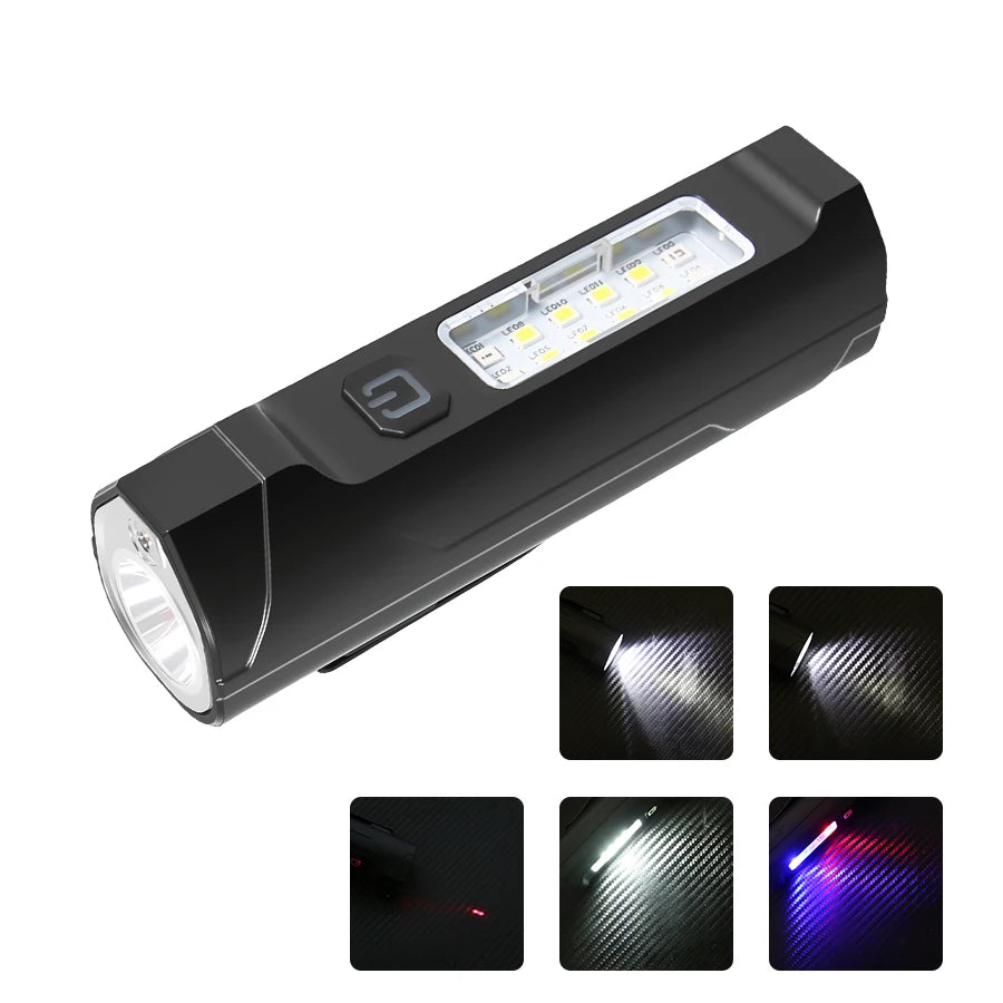 IR Strong Light Flashlight Portable Pen Clip Magnetic Torch Zpaxo 1PC black USB Charging