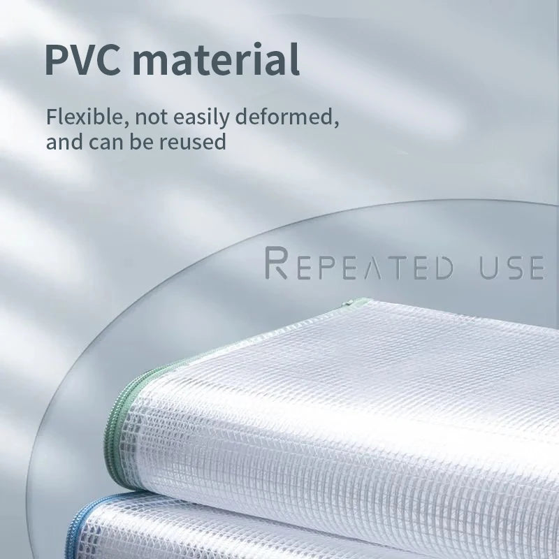 5- Multipurpose Mesh Zipper Pouch A5 Document Bag A4 File Folders Zpaxo