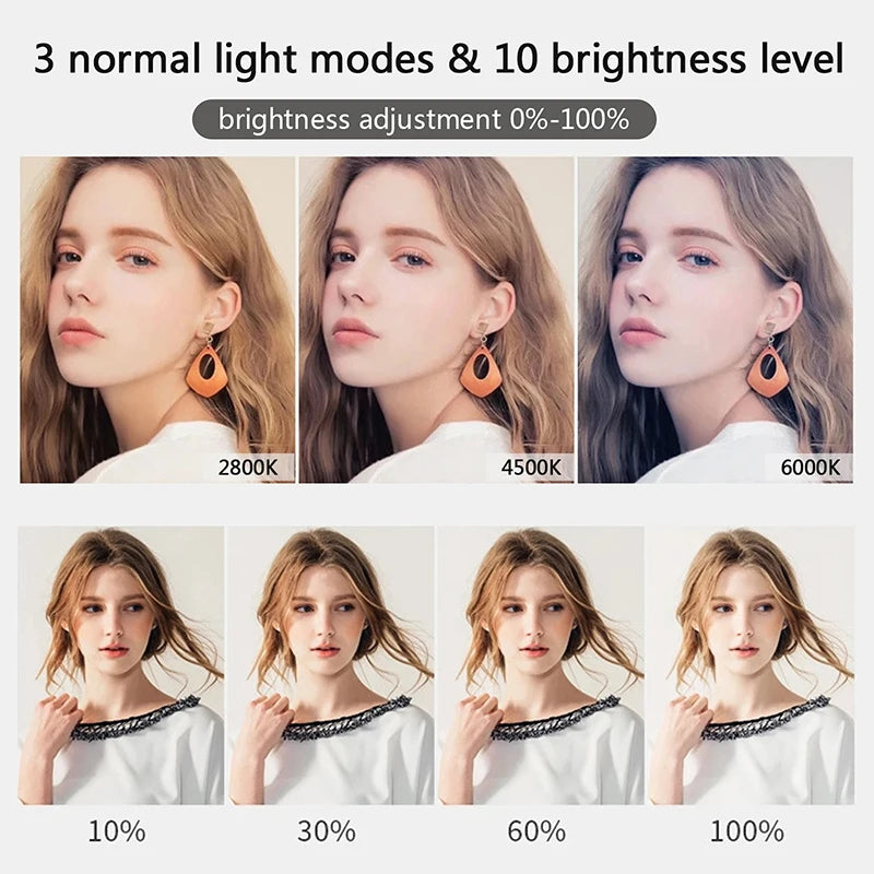 LED Ring Selfie Light Dimmable Photography Lighting USB Charge Lamp Zpaxo