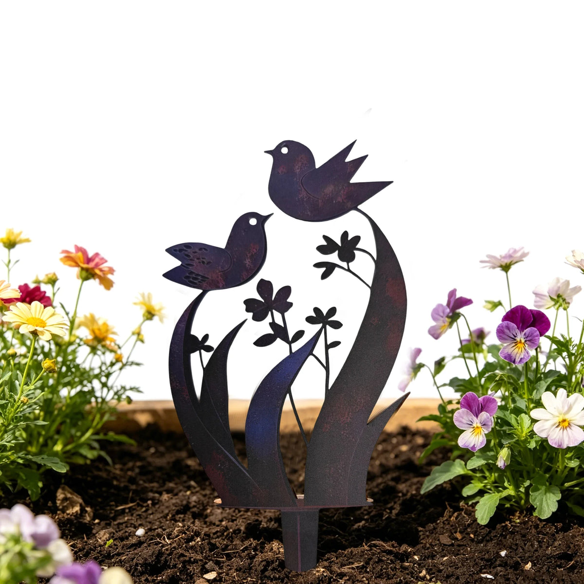Wrought Iron Flower Decoration Ground Inserts Decorative Yard Sign Zpaxo