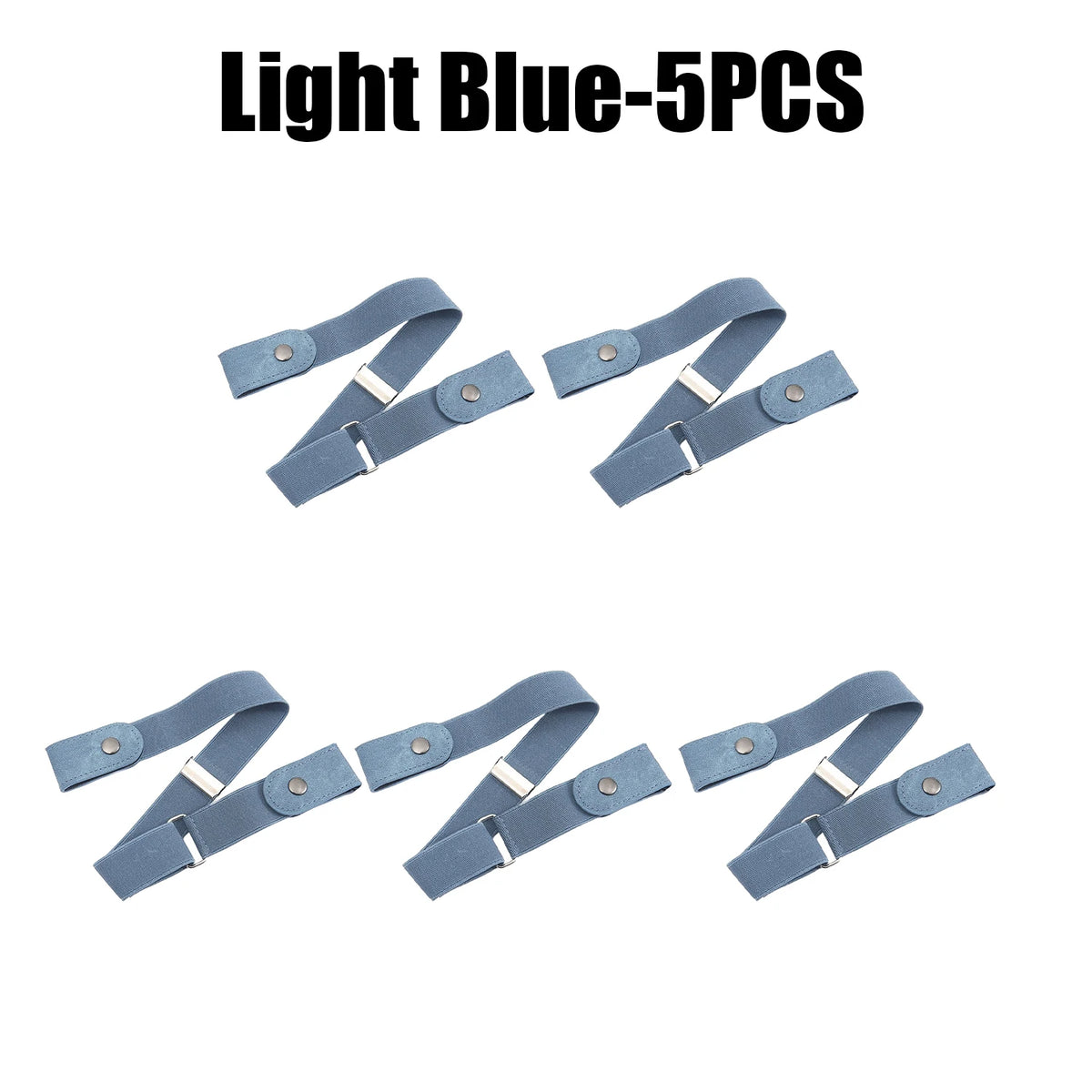 Unisex Invisible Adjustable Elastic Belt Stretchy No-mark Zpaxo Light Blue 5PCS