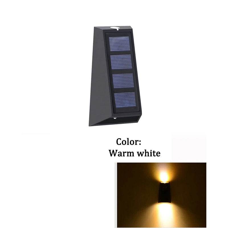 Solar Wall Lights Outdoor Garden Decoration Home Lamp Double Zpaxo 1PCS-Warm