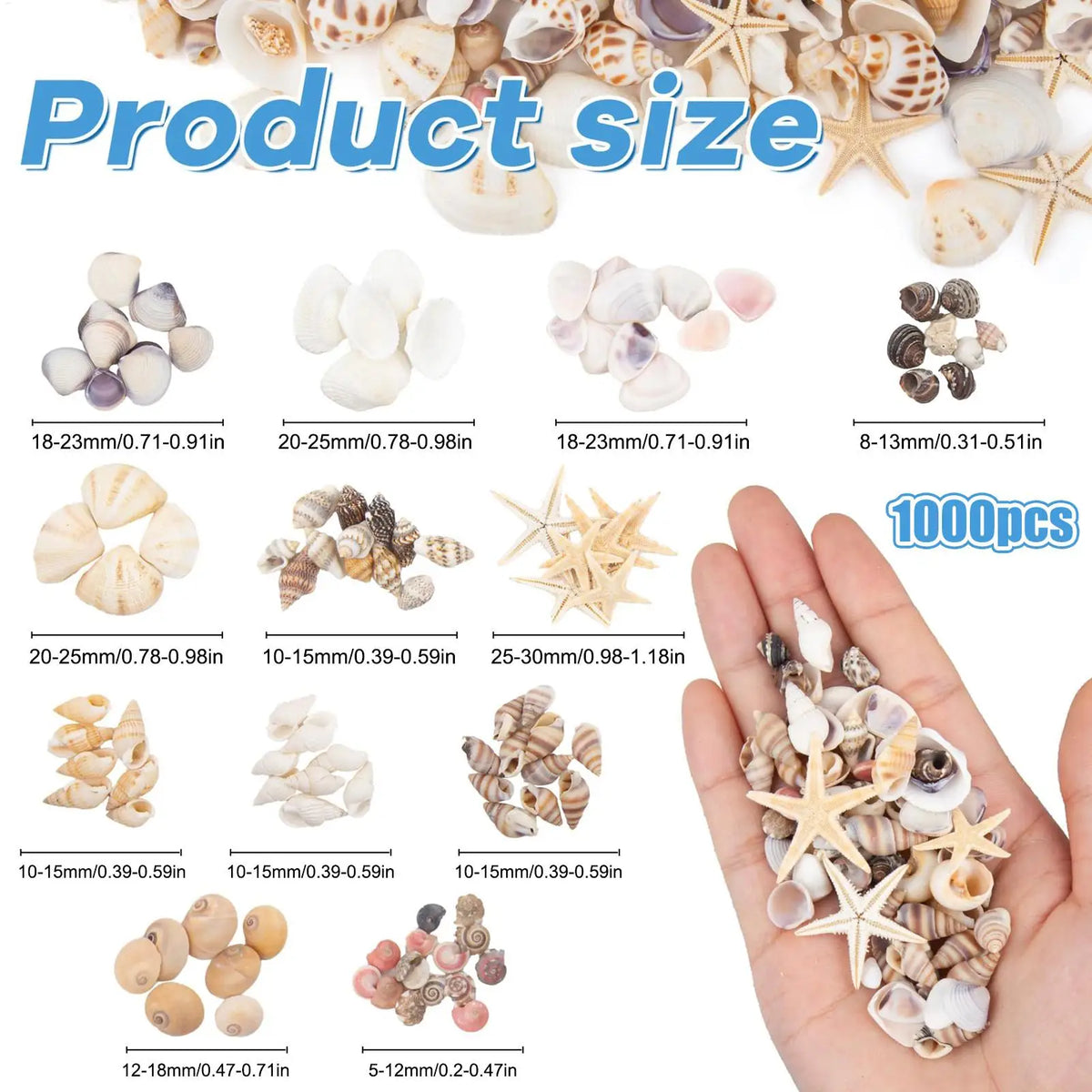 Tiny Shells DIY Crafts Making Starfish Mixed Hobbyists Beginners Zpaxo