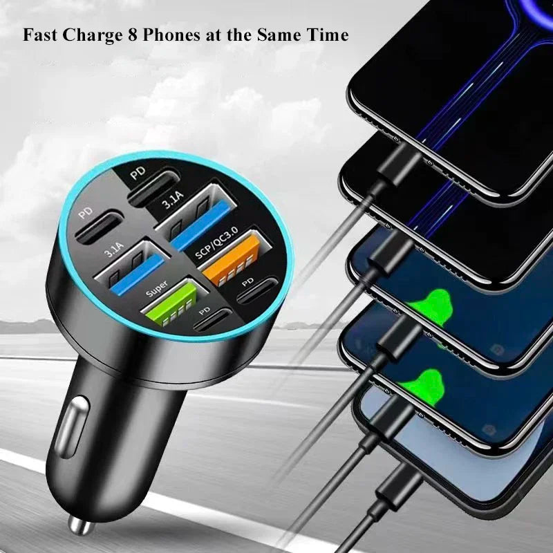 UYUXIO 1 USB C Car Phone Charger 4 PD Fast Charge Adapter Iphone Ipad Zpaxo