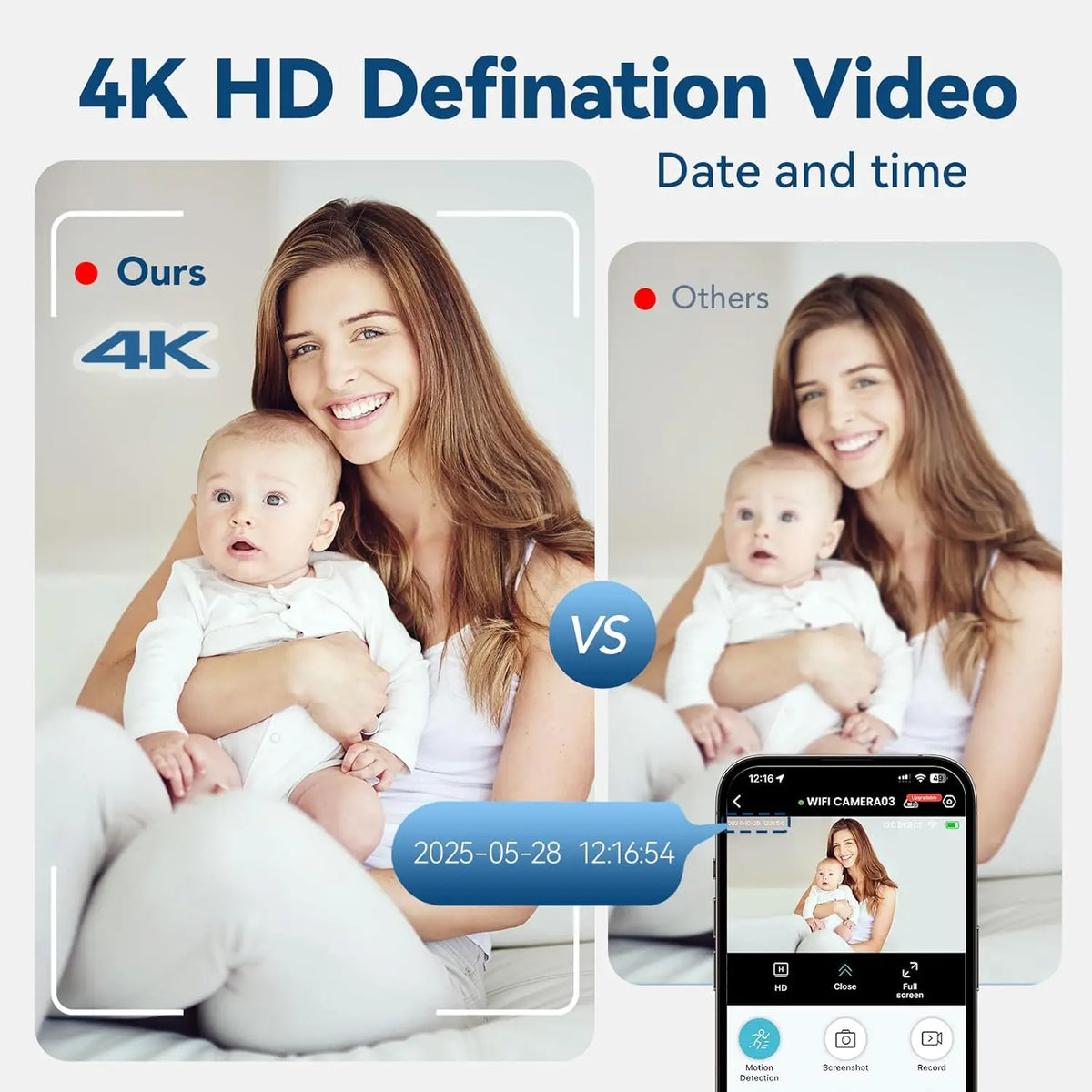 4K Wireless Mini Wifi Security HD Camera Monitoring Detection Zpaxo