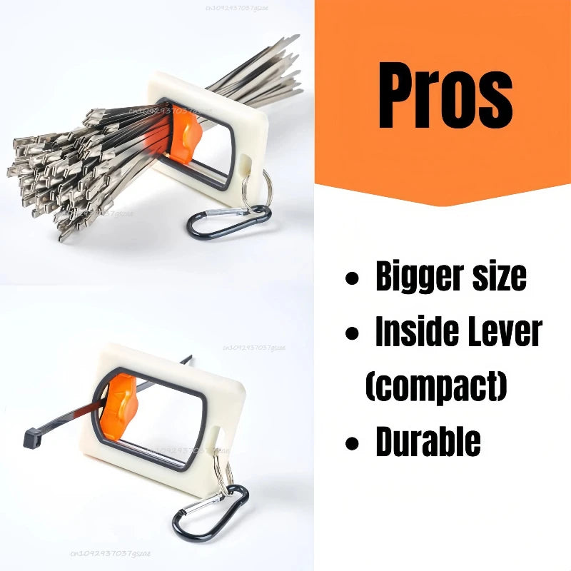 Round Square Fluorescent Cable Tie Organizer Cable Tie Holder Portable Cable Tie Storage Tool Electrical Wire Tie Organizer Zpaxo