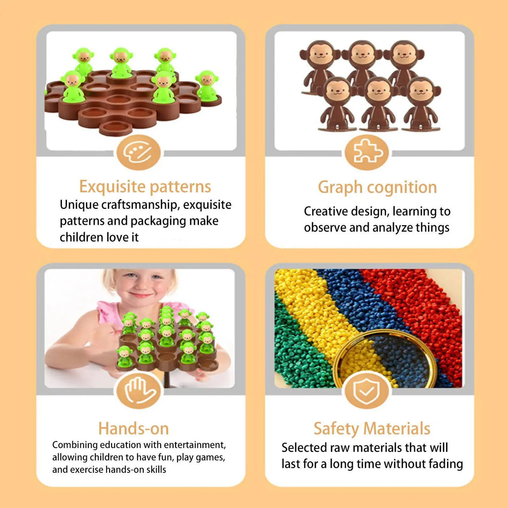 Monkey Balance Game Interactive Stacking Toys Board Kids Boys Girls Zpaxo