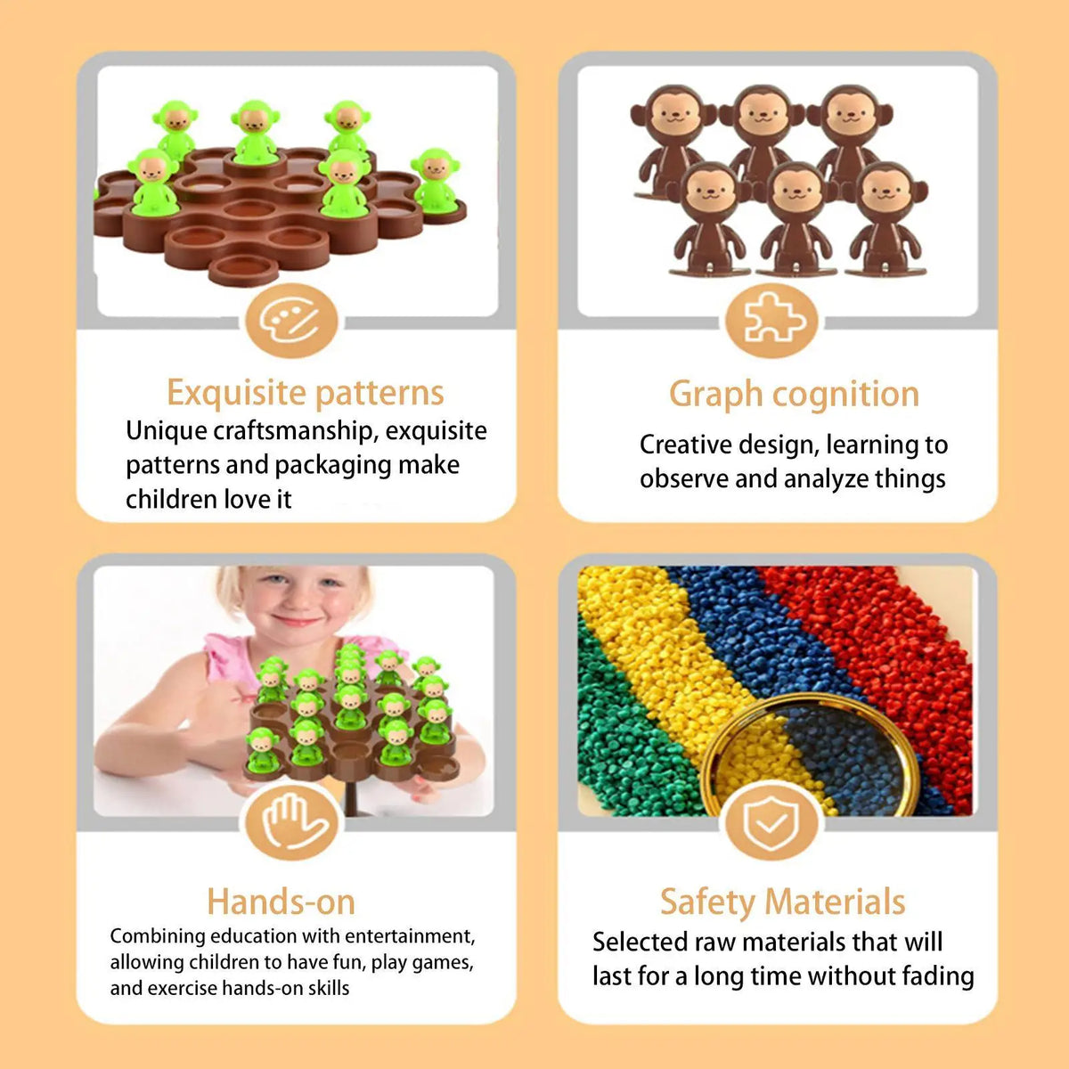 Monkey Balance Game Interactive Stacking Toys Board Kids Boys Girls Zpaxo