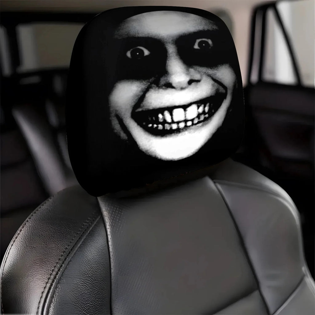 Horror Theme Printed Pattern Car Headrest Protective Cover Zpaxo