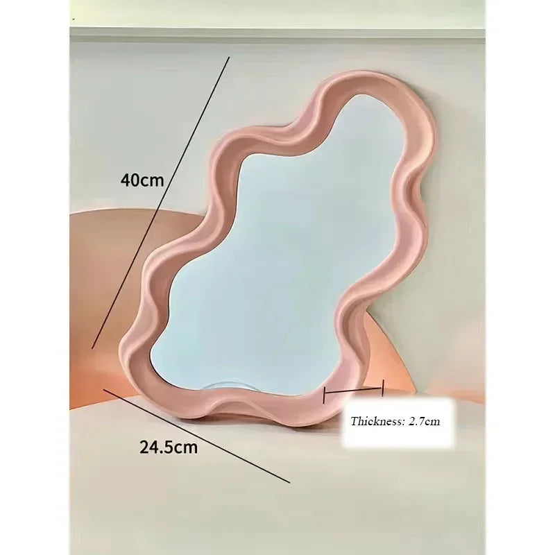 Irregular-shaped Tabletop Vanity Mirror Cloud-shaped Makeup Zpaxo pink cloud B13115B