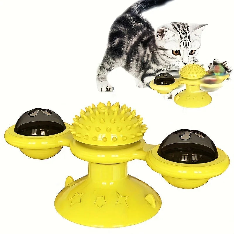 Windmill Cat Toy Interactive Pet Toys Cats Puzzle Game Whirligig Zpaxo