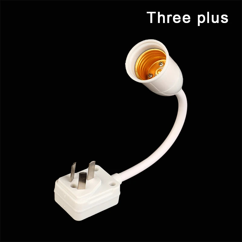 Flexible E27 Bulb Socket Extender Lamp Rotating Base Holder LED Light Zpaxo Three plus