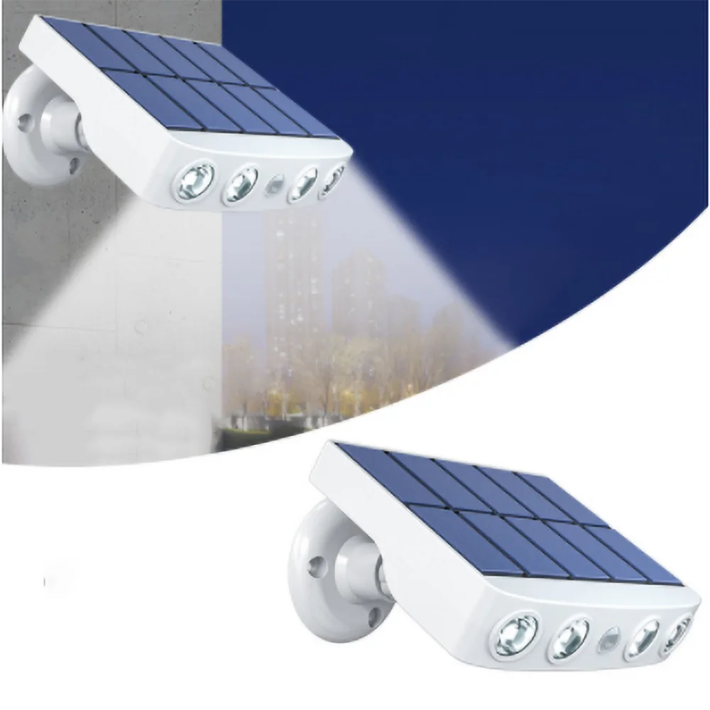 Outdoor Solar Wall Led Lights Motion Sensor Mount Waterproof Powered Zpaxo White (white light)