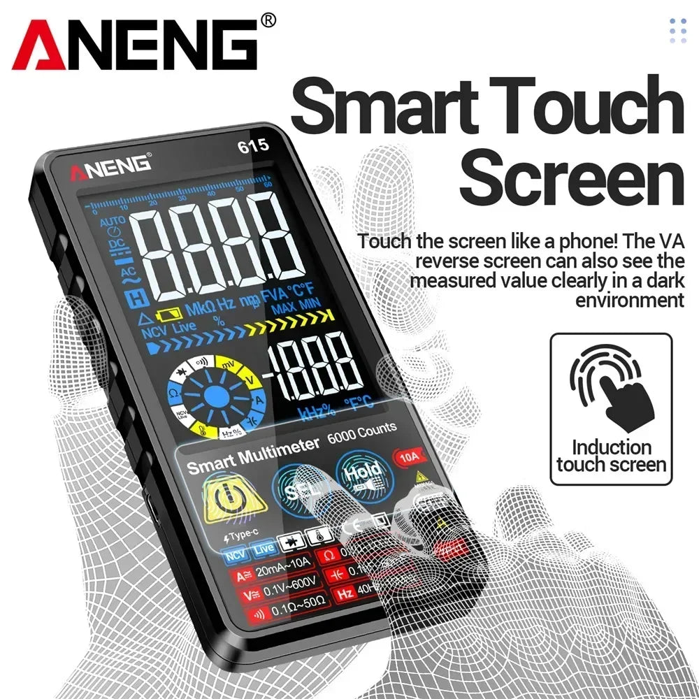 Rechargeable 6000 Counts Multitester ANENG 615 Test Tools Digital Zpaxo