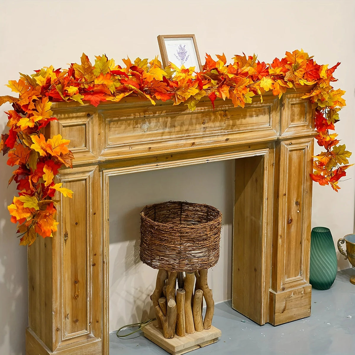 Autumn Maple Leaf Garland Artificial Hanging Vine Thanksgiving Zpaxo