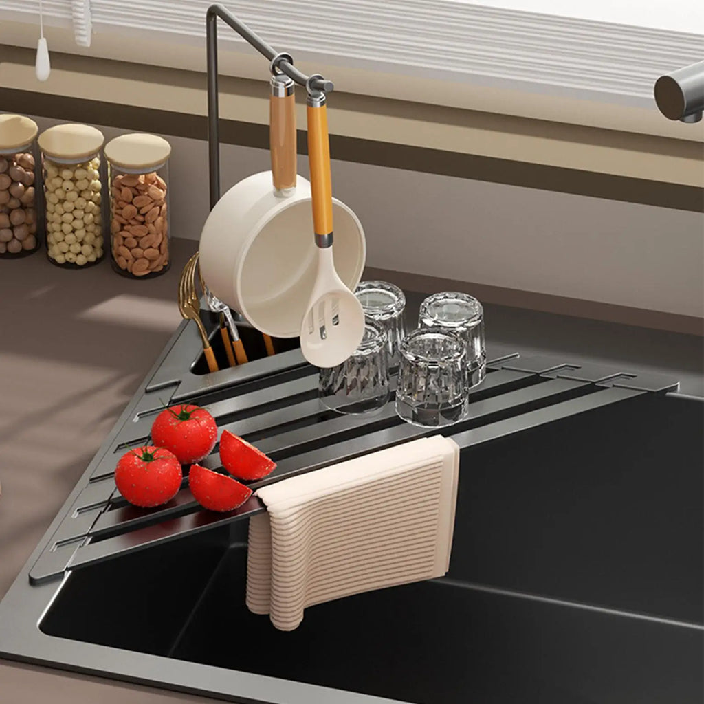 Dish Rack Foldable Metal Triangle Rustproof Stand Drainers Sink Zpaxo