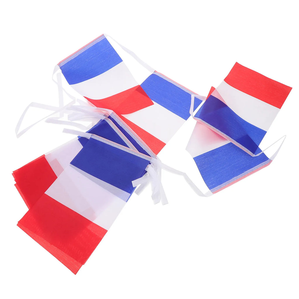 French Flag Banner String Decor Creative Rope Design Easy Hang Zpaxo