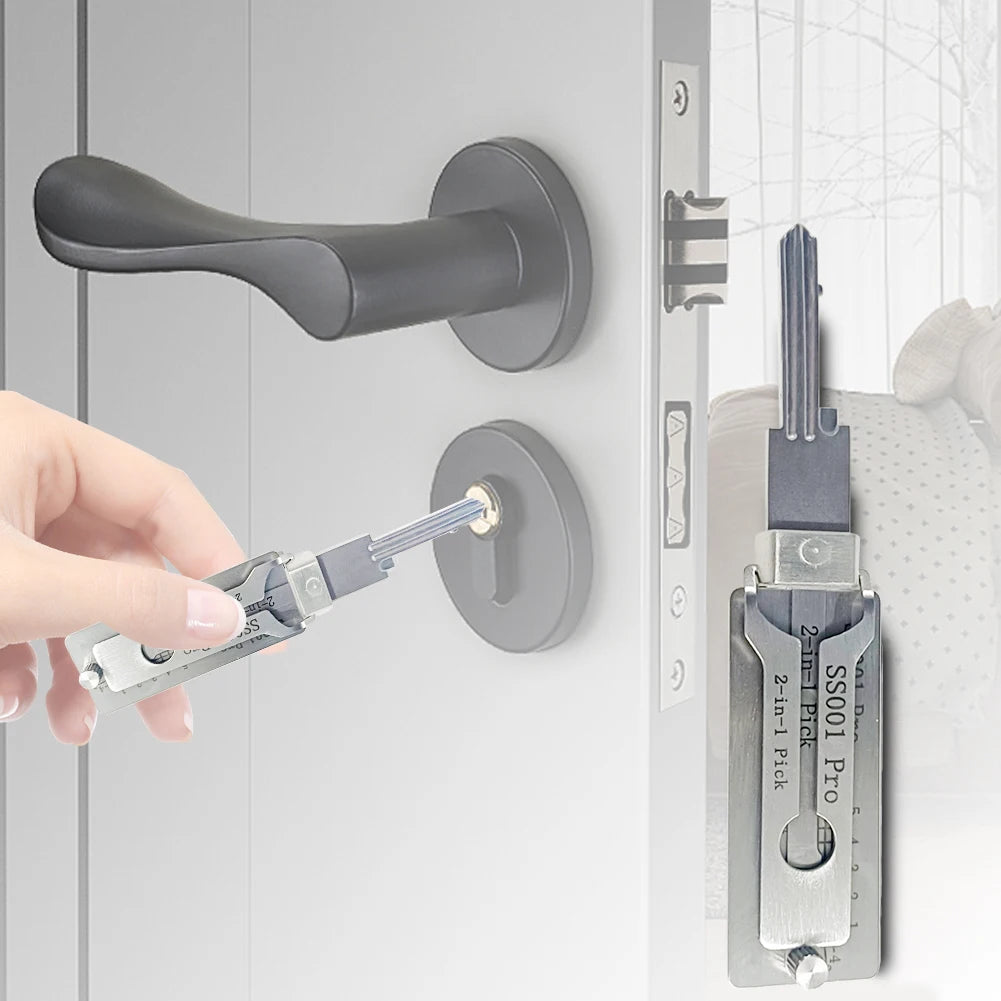 1- Stainless Steel Key Decoder SS001 O-ring Pickup Hook Tool Hand Zpaxo